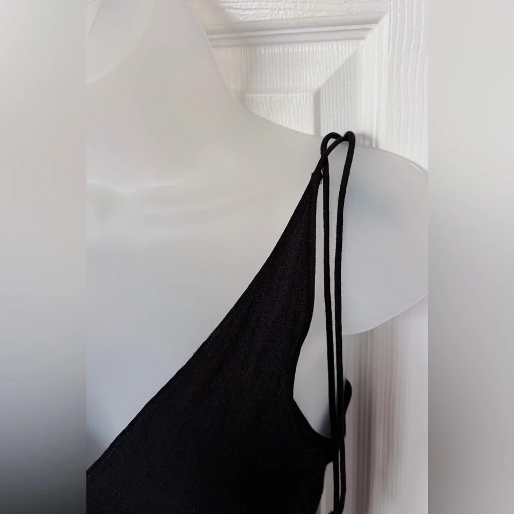 Reformation Women’s Top Knit Spaghetti Straps V Neck Crop Top Cami Black size XS - Picture 4 of 11